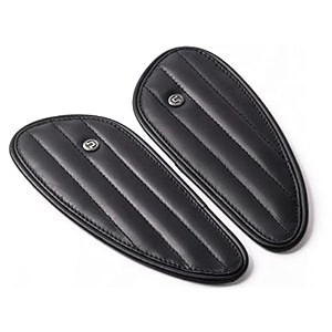 genuine leather motorcycle tank knee padstank grip for scratch protection by trip machine company - classic stripes black