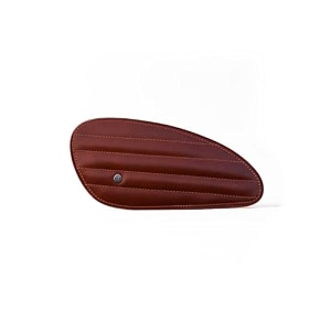 genuine leather motorcycle tank knee padstank grip for scratch protection by trip machine company- classic stripes mini cognac