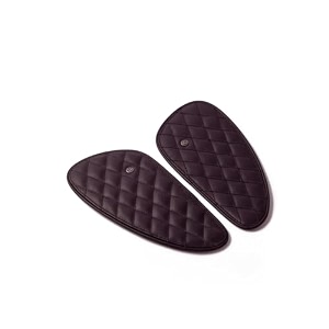 genuine leather motorcycle tank knee padstank grip for scratch protection by trip machine company- diamond mini caffeine