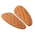 Genuine Leather Motorcycle Tank Knee Pads/Tank Grip for Scratch Protection by Trip Machine Company- Diamond (Mini), Vintage Tan