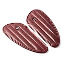 Genuine Leather Motorcycle Tank Knee Pads/Tank Grip for Scratch Protection by Trip Machine Company- Classic Stripes (Mini), Cherry Red