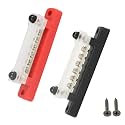 Genuine Red & Black Bus Bar Power Distribution Terminal Block 6 Way 48V 150A Busbar Genuine OEM Replacement