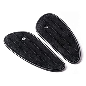 genuine leather motorcycle tank knee padstank grip for scratch protection by trip machine company - classic stripes black
