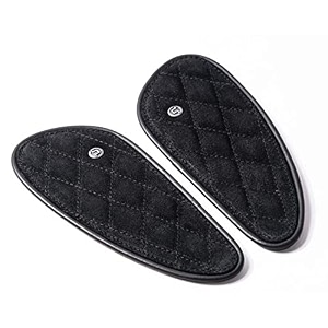 genuine leather motorcycle tank knee padstank grip for scratch protection by trip machine company - classic stripes black