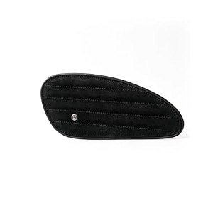 genuine suede leather motorcycle tank knee padstank grip for scratch protection by trip machine company- classic stripes black