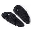 Genuine Leather Motorcycle Tank Knee Pads/Tank Grip for Scratch Protection by Trip Machine Company - Classic Stripes, Black