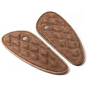 Genuine Leather Motorcycle Tank Knee Pads/Tank Grip for Scratch Protection by Trip Machine Company - Classic Stripes, Black