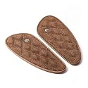 Genuine Leather Motorcycle Tank Knee Pads/Tank Grip for Scratch Protection by Trip Machine Company - Classic Stripes, Black