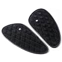 Genuine Leather Motorcycle Tank Knee Pads/Tank Grip for Scratch Protection by Trip Machine Company - Classic Stripes, Black
