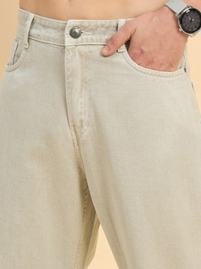GENZ VANE Straight Fit Men Beige Jeans