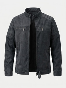 GENZARTICLES Men Self Design Leather Jacket