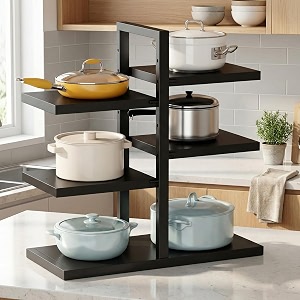 6 tier pots and pans organizer for cabinet heavy duty pot pan rack under sink organizers and storagekitchen cabinet organizer with 6 tier