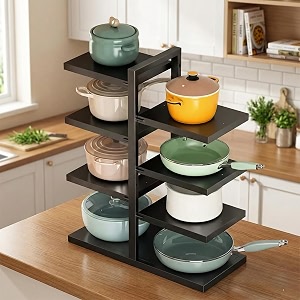 heavy duty 8-tier pots and pans organizer for cabinet pot pan rack under sink organizers and storage kitchen cabinet organizer made of carbon steel
