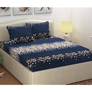 microfibre cotton 144 tc bedsheet blue_standard