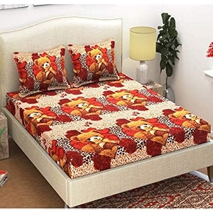 microfibre cotton 144 tc bedsheet red_standard