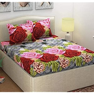 microfibre cotton 144 tc bedsheet grey_standard
