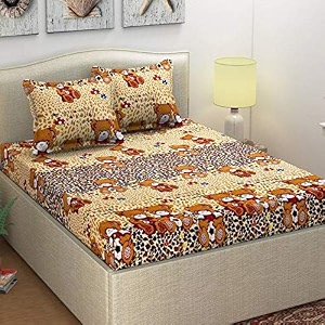 microfibre cotton 144 tc bedsheet brown_standard