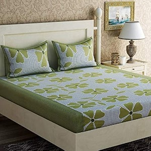 microfibre cotton 144 tc bedsheet green_standard