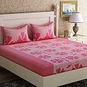 Microfibre Cotton 144 TC Bedsheet (Pink_Standard)