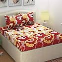 Microfibre Cotton 144 TC Bedsheet (Red_Standard)