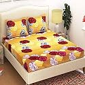 Microfibre Cotton 144 TC Bedsheet (Red_Standard)