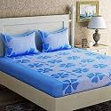 Microfibre Cotton 144 TC Bedsheet (Blue_Standard)