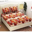 Microfibre Cotton 144 TC Bedsheet (Red_Standard)