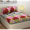 Microfibre Cotton 144 TC Bedsheet (Grey_Standard)