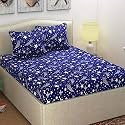 Microfibre Cotton 144 TC Bedsheet (Blue_Standard)