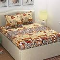 Microfibre Cotton 144 TC Bedsheet (Brown_Standard)