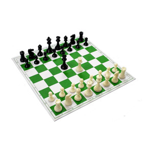 geokraft roll- up vinyl chess board with storage bag  extra queens 18x18 inches green 3 cm chess board
