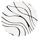 Geometric Wave Round Shaggy Carpet for Living