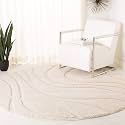 Geometric Wave Round Shaggy Carpet for Living