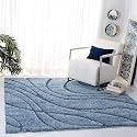 Geometric Wave Shaggy Carpet for Living Room