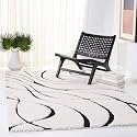 Geometric Wave Shaggy Rectangular Carpet For Living