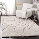 Geometric Wave Shaggy Rectangular Carpet For Living