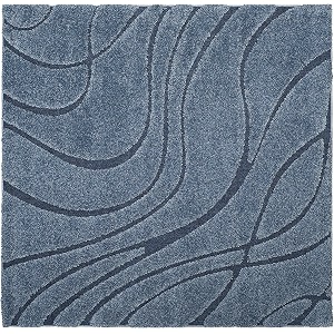 Geometric Wave Square Shaggy Carpet for Living