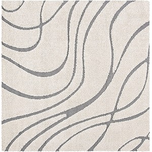 Geometric Wave Square Shaggy Carpet for Living