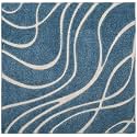 Geometric Wave Square Shaggy Carpet for Living