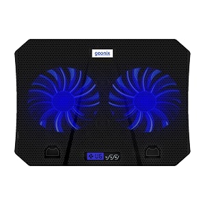geonix gaming laptop cooling pad led lights 1-6 grade laptop cooling stand 2 big size quiet fans for 156-18 inch laptops4 stand adjustable point pc notebook heat dissipation black
