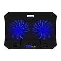 Geonix Gaming Laptop Cooling Pad, LED Lights (1-6 Grade), Laptop Cooling Stand, 2 Big Size Quiet Fans for 15.6-18 Inch Laptops,4 Stand Adjustable Point, PC Notebook Heat Dissipation (Black)