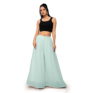 georgette bonanza soft flared palazzo mid waist