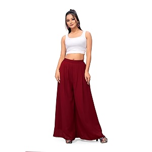 georgette bonanza soft flared palazzo mid waist