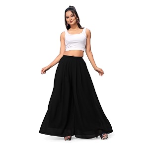 georgette bonanza soft flared palazzo mid waist