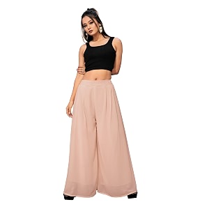 georgette bonanza soft flared palazzo mid waist