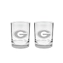 Georgia Bulldogs 2-Sided Satin Finish Rock Glass Set of 2 14oz