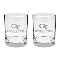 Georgia Tech Yellow Jackets 2-Sided Satin Finish Rock Glass Set of 2 14oz