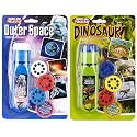 Georgie Porgy Slide Torch Projector Toys Flashlight for Kids Educational Solar System Planet Toys Science Set Wall Ceiling Tents Dino Night Lamp Gifts for Boys Girls (Outer Space + Dinosaur)