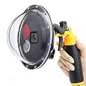 GEPULY Dome Port for GoPro Hero 12 11 10 9 Black, Dome Port Lens with Waterproof Housing Case, Trigger, Floating Hand Grip, Built-in Switchable Red Filter and 10x Macro Filter