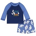 Gerber Baby &amp; Toddler Boys Long Sleeved Rashguard Swim Bathing Suit Set